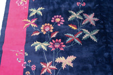 Load image into Gallery viewer, 9x12 Fine  Antique Art Deco Rug Walter Nichols 275cmx348cm Blue Carpet C. 1920
