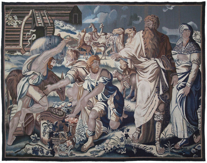 Noah's Ark Large Handwoven Tapestry Vintage Handwoven Aubusson 8x10 244cm x315cm