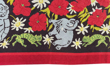 Load image into Gallery viewer, Antique English Needlepoint Tapestry Elephants 3x5 Black  102cm x 145cm C.1930
