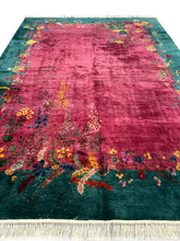 Load image into Gallery viewer,  9x12 Antique Art Deco Rug Chinese Nichols Rug Purple Natural Wear 259x353cm
