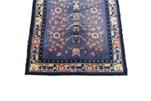 Load image into Gallery viewer, 4x6 Rare Antique Ninghshia Art Deco Rug Chinese Rug Peking Blue 130x185cm C.1900
