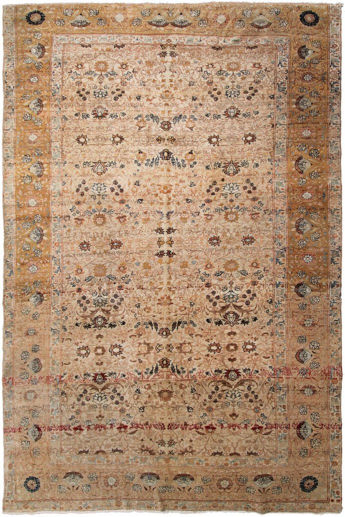 Antique Rug Taabrriz Rug Exceptional Ivory 216cmx312cm 7x10 C.1890