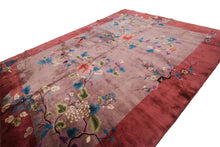 Load image into Gallery viewer, 9x12 Rare Antique Art Deco Rug Chinese Rug Tree of Life Rug 267cm x 346cm 1920
