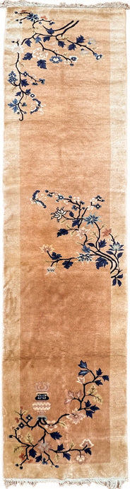 3x11 Vintage Chinese Peking Runner Art Deco Handmade Rug 74x323cm