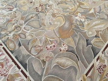 Load image into Gallery viewer, 9x9 Vintage French Aubusson Tapestry Rug Art Nouveau Bold  Square 256cm x 285cm
