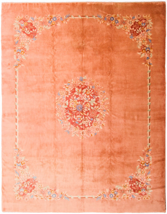 10x13 Antique Art Deco Rug Handmade Chinese Rug  1920 298cm x 386cm