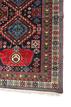 Load image into Gallery viewer, 5&#39;x7&#39; Rare Fine Antique Handmade Caucasian Rug Shirvan Rug Tribal Blue c.1920
