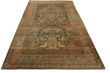 Load image into Gallery viewer, 7x10 Fine Rare Antique Traditional Rug Vase Lions Birds Beige 224cmx305cm C.1870
