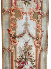 Load image into Gallery viewer, 1920 Antique French Aubusson Tapestry Rug Floral Vase Runner 3x10 1880 97x287cm
