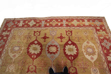 Load image into Gallery viewer, Vintage Turkish Oushak Rug Geometric Art Nouveau Rug Handmade 12x15 361x463CM
