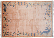 Load image into Gallery viewer, Rare Vintage Art Deco Rug Silk Chinese Rug Art Nouveau Handmade Rug Pink 8x11

