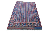 Load image into Gallery viewer, 5X7 Rare Antique Shirazz Rug Tribal Afshaar Ganjeh Design 160cmX196cm Blue C1890
