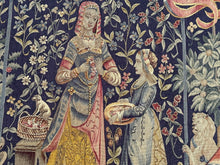 Load image into Gallery viewer, Antique French Aubusson Tapestry Rare Wool &amp; Silk  Renaissance c.1890 132x155cm
