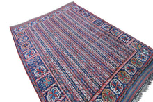 Load image into Gallery viewer, 5X7 Rare Antique Shirazz Rug Tribal Afshaar Ganjeh Design 160cmX196cm Blue C1890
