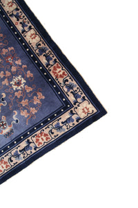 4x6 Rare Antique Ninghshia Art Deco Rug Chinese Rug Peking Blue 130x185cm C.1900
