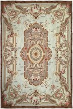 Load image into Gallery viewer, 6x7 Antique French Aubusson Rug Hand Woven 1880 ft Rare Design 178cm x 206cm
