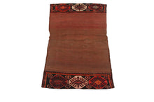 Load image into Gallery viewer, Antique Handmade Saddlebag Rug Hand woven Carpet Red 3&#39;4&quot; x 4&#39;9&quot; C.1940
