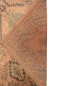 Rare 10x11 Antique Oushak Authentic Oushak Wool Foundation Geometric 299x 346cm