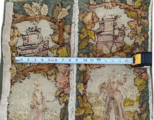 Load image into Gallery viewer, 2x7 Antique English Tapestry Needlepoint  Wool Silk Human C.1920 56cmx218cm
