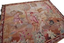 Load image into Gallery viewer, Rare Antique French Tapestry Handmade Tapestry 4x5 122cm x 153cm Verdure c.1920
