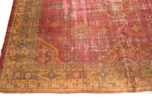 Load image into Gallery viewer, 9x12 Rare Authentic Antique Turkish Oushak Pink Rug 300cm x 345cm Rug  
