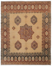 Load image into Gallery viewer, 9x12 Magnificent Vintage Turkish Oushak Beige Area Rug Ikat Handmade Rug
