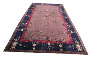 Rare Antique Art Deco Rug Chinese Rug Walter Nichols 10x14 Bird 305x437cm c.1920
