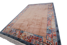 Load image into Gallery viewer, 7X10 Rare Vintage Art Deco Rug Silk Chinese Rug Art Nouveau Rug Pink 198X292cm  
