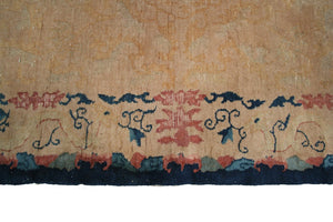4x7 Rare Antique Art Deco Chinese 1920 4x7 Art Deco  Chinese Abstract Beige