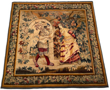 Load image into Gallery viewer, 6x6 Antique French Aubusson Tapestry Hermes Mercury Wool &amp; Silk Square 176x178cm
