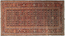 Load image into Gallery viewer, 5x10 Rare Antique Rug Fine Rug Geometric Traditional Oriental Rug Navy Blue 1900
