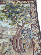 Load image into Gallery viewer, 5x7 Antique French Tapestry Verdure Signed 1880 Wool &amp; Silk 153cm x 201cm
