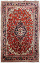 Load image into Gallery viewer, 7x10 Fine Silk Qumm Silk Ghhomm rug 100% Silk  foundation  Handmade Vintage Rug
