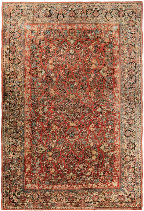 10X15 Antique Rug Fine Floral Durable Rug 315cmx465cm Circa 1920