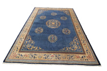 Load image into Gallery viewer, 9X12 Antique Peking Rug Chinese Art Deco Rug 274cmX348cm Handmade Blue C.1920
