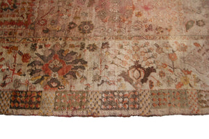 Antique Turkish Fine Rare ANGORA Oushak Rug Beige Rose 10x15 C.1870 300x452cm