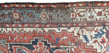 Load image into Gallery viewer, 10x13 Antique Rare Serrapi Rug Geometric Handmade Rug Rust 288cmx392cm c. 1880
