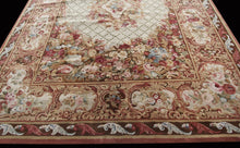 Load image into Gallery viewer, 10X14 Vintage French Savonnerie Rug Wool Pile Aubusson Beige 305cmx427cm
