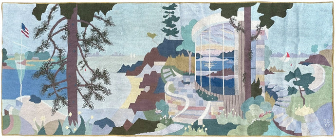 3x8ft 1967 Phillips Pilot Rock Tapestry Yacht Club Rare Needlepoint 89cm x 249cm