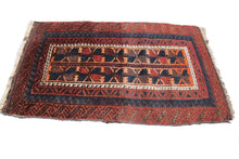Load image into Gallery viewer,  2x3 Antique Tribal Rug Antique Rug Tribal Wool Foundation  C.1900
