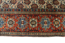 Load image into Gallery viewer, 4x6 Rare Antique Fereggann Fine Rug Geometric Navy Blue 130cmx188cm C.1880 
