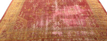 Load image into Gallery viewer, 9x12 Rare Authentic Antique Turkish Oushak Pink Rug 300cm x 345cm Rug  
