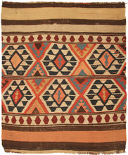 Load image into Gallery viewer, Two Antique Caucasian Shirvan Kelims Rugs 4x5 112x135cm Flat Woven 4x4 97x114cm
