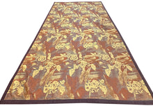 Load image into Gallery viewer, 8X13 Vintage Art Nouveau Tapestry Fabric Abstract Rug  &quot;Einstein Moomjy&quot;  C.1955
