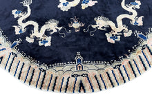 Load image into Gallery viewer, 8x8ft Round Antique Peking Art Deco Rug Chinese Rug Dragons  244cm x 244cm
