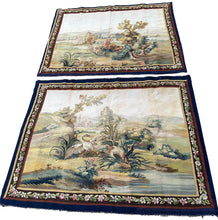 Load image into Gallery viewer, 3x4 Pair of Tapestries Antique French Tapestry  Antique Tapestry Wool &amp; Silk
