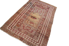 Load image into Gallery viewer, 4x5 Rare Mid 1800s Antique Turkish Gordis Rug Wool Foundation Collectors Piece 

