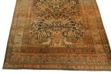 Load image into Gallery viewer, 7x10 Fine Rare Antique Traditional Rug Vase Lions Birds Beige 224cmx305cm C.1870
