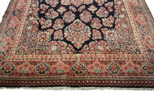 Load image into Gallery viewer, Antique Rug Exquisite Mohajjeran Handmade Rug Navy 1920 Authentic 9x12
