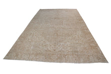 Load image into Gallery viewer, Antique Herriz Serapi Geometric Neutral Beige 10x13 Handmade Herriz Rug 1920
